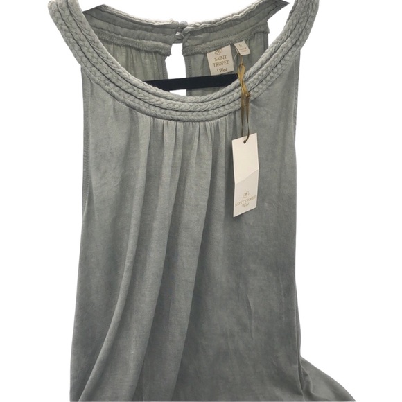 ** FREE W/PURCH  Distressed‎ Heather Wash Sleeveless Top-Saint Tropez Med Rope - Picture 1 of 8